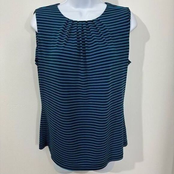 Calvin Klein, black and blue stripe sleeveless blouse size M. A590 - Picture 1 of 6